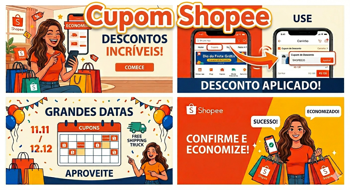 Promoção do cupom de desconto Shopee atraindo compradores online